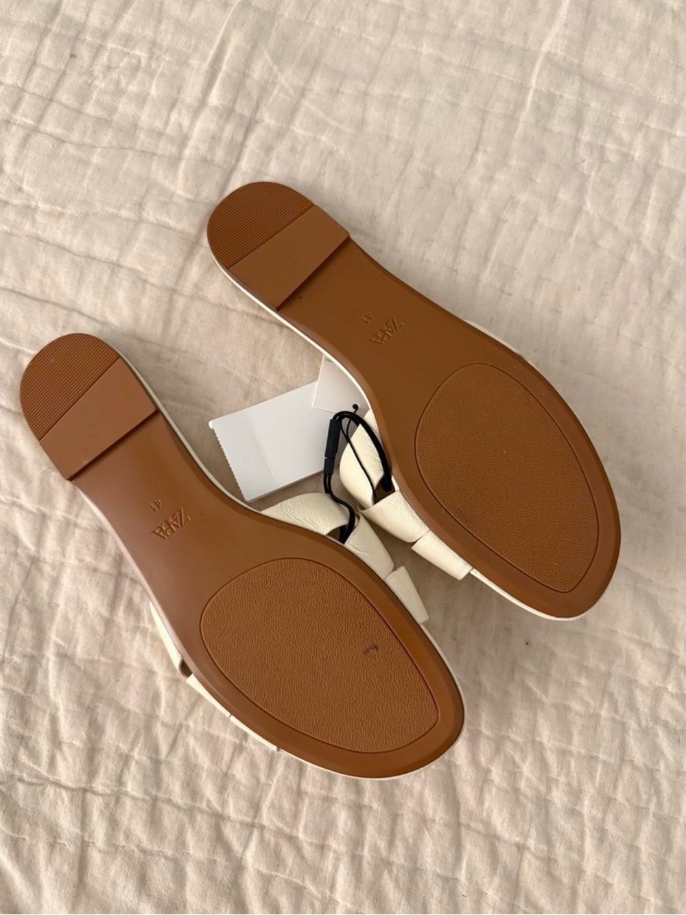 Zara Cream Braided Slide Sandals - Picture 2 of 3